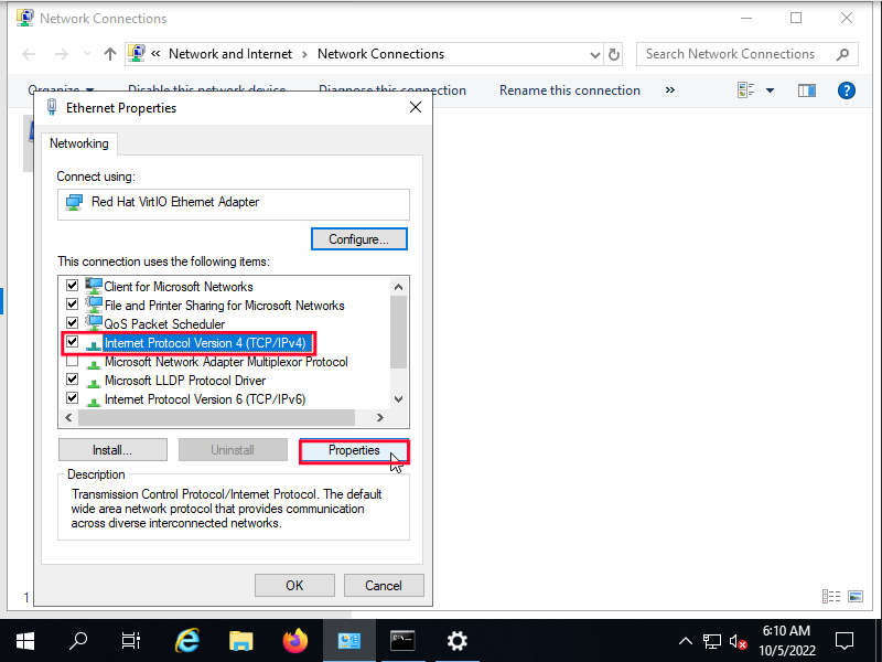 TCP/IPv4 Properties